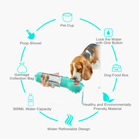 Pet Water Bottle Feeder Bowl Garbage Bag Storage Portable Pet Outdoor Travel 3 In 1 Dog Water Bottle — foto 8